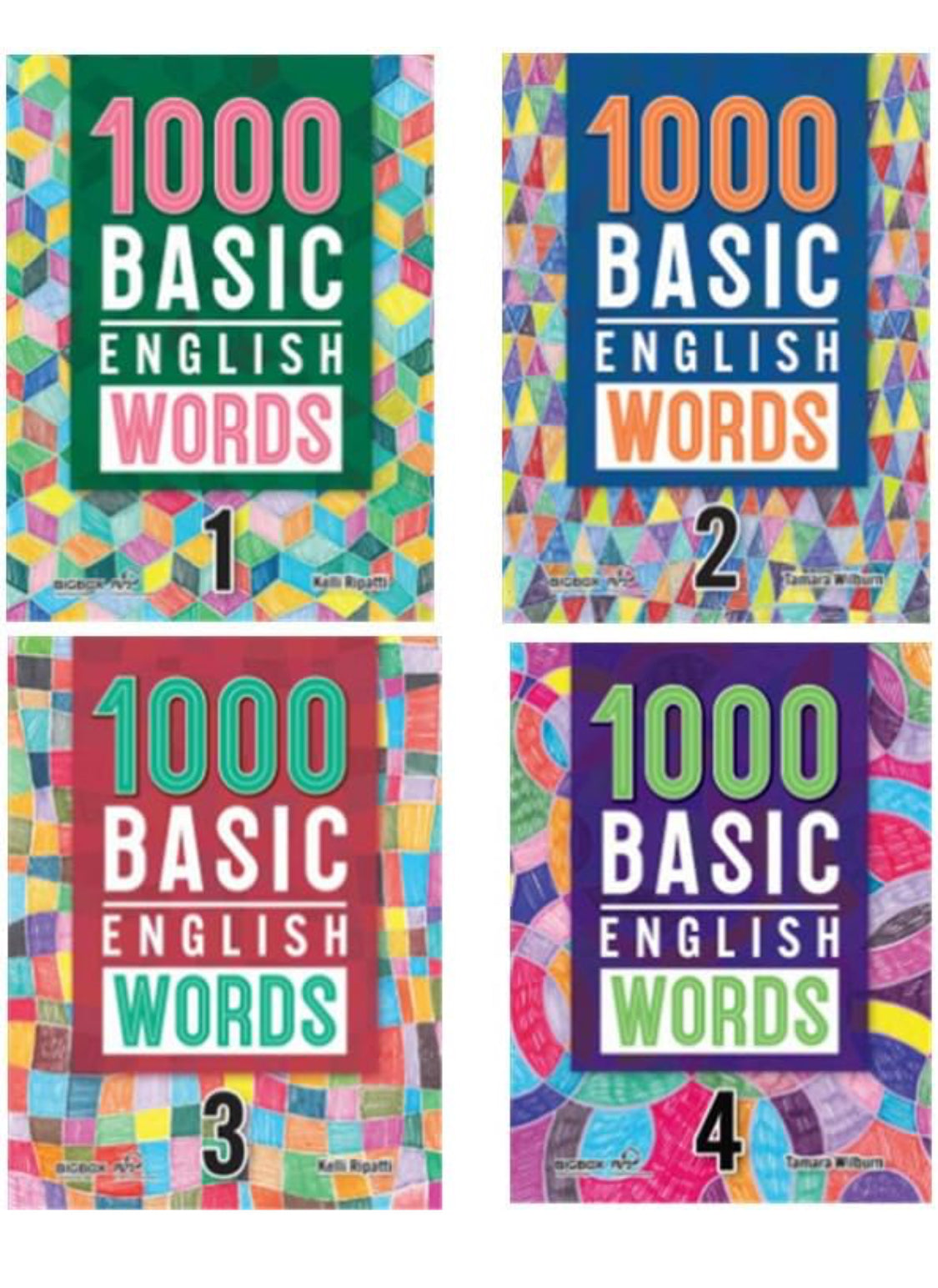 4 Books/Set 1000 BASICs English Words Level 1-4 Primary School Common English Words Dictionary Book